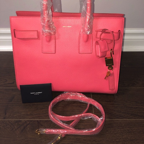 Saint Laurent Salmon-Coloured Leather Sac de Jour - Picture 5 of 8